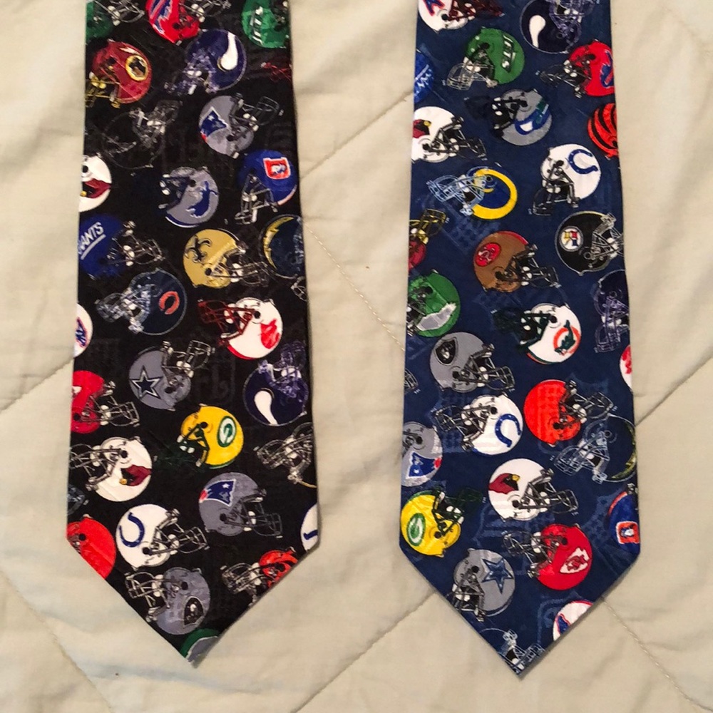 Throwback NFL neckties blue and black lot of two!